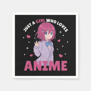 Nur ein Mädchen, das Anime Manga Liebe, Zeichnend  Serviette