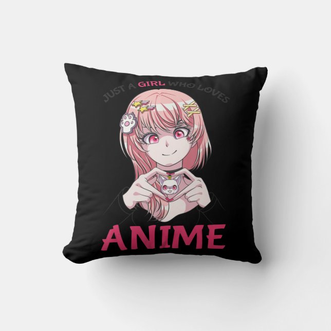 Nur ein Mädchen, das Anime Merch Stuff Teenage Gi  Kissen (Vorderseite)
