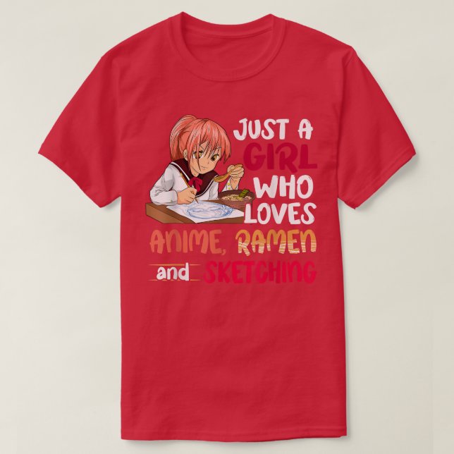 Nur ein Mädchen, das Anime Ramen Liebe, die Japane T-Shirt (Design vorne)