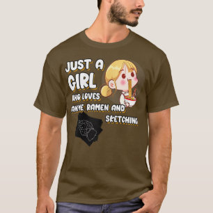 Nur ein Mädchen, das Anime-Ramen Liebe und Cu schn T-Shirt