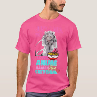 Nur ein Mädchen, das Anime-Ramen Liebe und das Ski T-Shirt