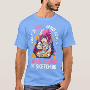 Nur ein Mädchen, das Anime-Ramen Liebe und das Ski T-Shirt