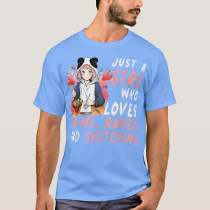 Nur ein Mädchen, das Anime-Ramen Liebe und eine T-Shirt