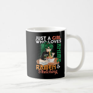 Nur ein Mädchen, das Anime-Ramen Liebe und Gi skiz Kaffeetasse