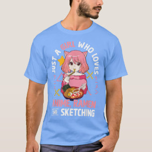 Nur ein Mädchen, das Anime-Ramen Liebe und Gi skiz T-Shirt