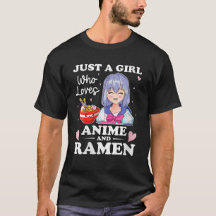 Nur ein Mädchen, das Anime-Ramen Liebe und Gi skiz T-Shirt
