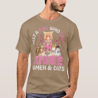 Nur ein Mädchen, das Anime-Ramen Liebe und Japan u T-Shirt