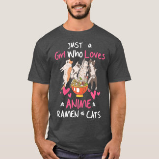 Nur ein Mädchen, das Anime Ramen Liebe und Japanis T-Shirt