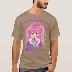 Nur ein Mädchen, das Anime & Ramen T für einen Ani T-Shirt
