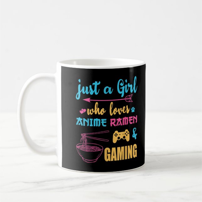 Nur ein Mädchen, das Anime Ramen und Gaming T Lieb Kaffeetasse (Links)