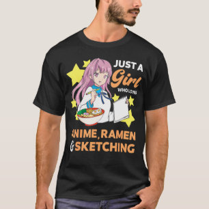 Nur ein Mädchen, das Anime Ramen und Sketching Dr. T-Shirt