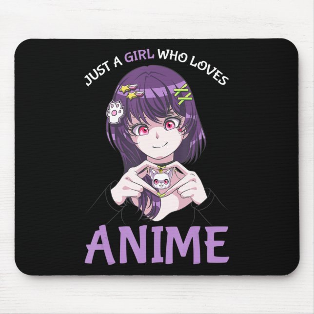 Nur ein Mädchen, das Anime Teenage Girls Merch St. Mousepad (Vorne)