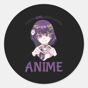 Nur ein Mädchen, das Anime Teenage Girls Merch St. Runder Aufkleber