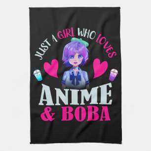 Nur ein Mädchen, das Anime und Boba liebt Geschirrtuch