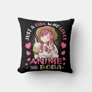 Nur ein Mädchen, das Anime und Boba Teegeschenke L Kissen