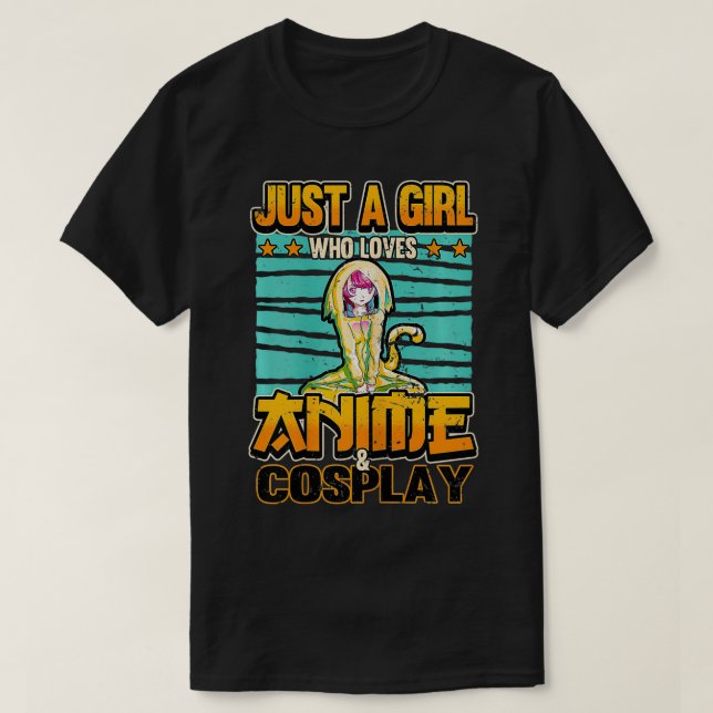 Nur ein Mädchen, das Anime und Cosplay Kawaii Ota  T-Shirt (Design vorne)