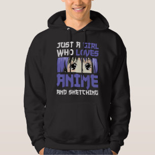 Nur ein Mädchen, das Anime und das Skizzieren von Hoodie