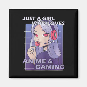 Nur ein Mädchen, das Anime und Gaming Lieben Magnet