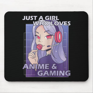 Nur ein Mädchen, das Anime und Gaming Lieben Mousepad