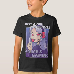 Nur ein Mädchen, das Anime und Gaming Lieben T-Shirt