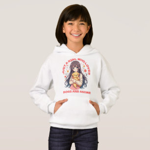 Nur ein Mädchen, das Anime und Hunde Liebe Hoodie