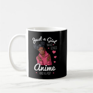 Nur ein Mädchen, das Anime und K-Pop African Amer  Kaffeetasse