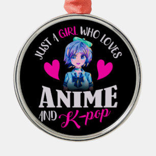 Nur ein Mädchen, das Anime und K-Pop Liebe Ornament Aus Metall