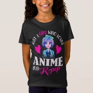 Nur ein Mädchen, das Anime und K-Pop Liebe T-Shirt