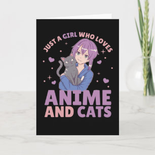 Nur ein Mädchen, das Anime und Katzen Lieben Manga Karte