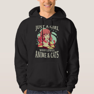 Nur ein Mädchen, das Anime und Katzen liebt. Anime Hoodie