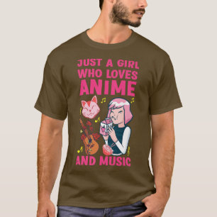 Nur ein Mädchen, das Anime- und Musikkatzen Ramen  T-Shirt