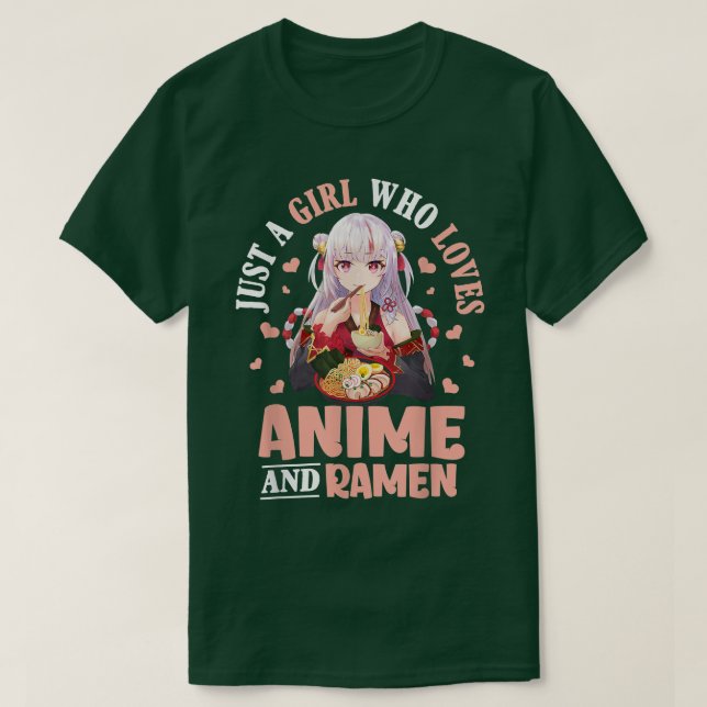 Nur ein Mädchen, das Anime und Ramen Bowl Japanisc T-Shirt (Design vorne)