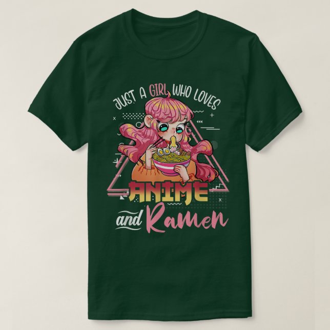 Nur ein Mädchen, das Anime und Ramen Bowl Japanisc T-Shirt (Design vorne)