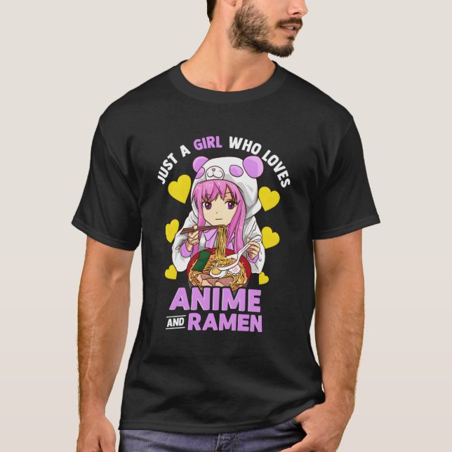 Nur ein Mädchen, das Anime und Ramen Bowl Panda G  T-Shirt (Vorderseite)