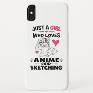 Nur ein Mädchen, das Anime- und Sketching-Girls  Case-Mate iPhone Hülle