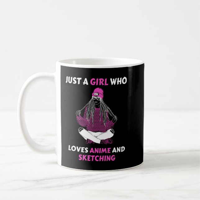 Nur ein Mädchen, das Anime und Skizzen Liebe Kaffeetasse (Links)