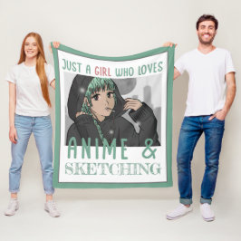 Nur ein Mädchen, das Anime und Skizzen Lieben Fleecedecke