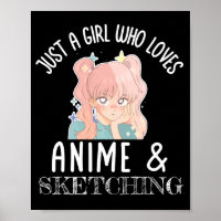 Nur ein Mädchen, das Anime und Skizzen Lieben