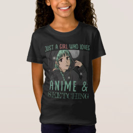 Nur ein Mädchen, das Anime und Skizzen Lieben T-Shirt