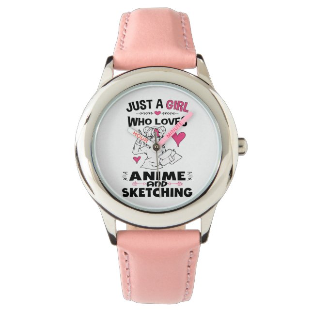 Nur ein Mädchen, das Anime und Skizzen von Mädchen Armbanduhr (Vorderseite)