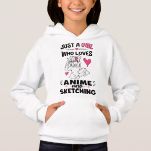 Nur ein Mädchen, das Anime und Skizzen von Mädchen Hoodie
