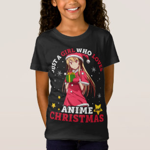 Nur ein Mädchen, das Anime und Weihnachten Pajama T-Shirt