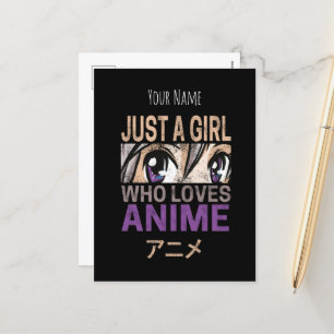 Nur ein Mädchen, das Anime Vintage Manga Kawaii li Feiertagspostkarte