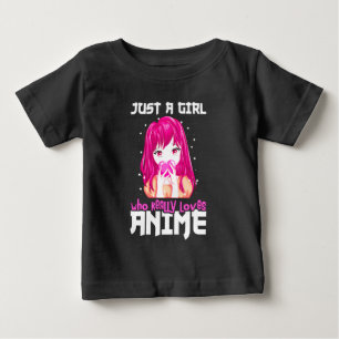 Nur ein Mädchen, das Anime wirklich liebt Baby T-shirt