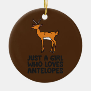 Nur ein Mädchen, das Antelopes Lieben Keramik Ornament