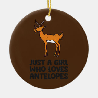 Nur ein Mädchen, das Antelopes Lieben Keramik Ornament