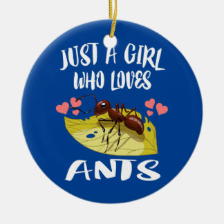 Nur ein Mädchen, das Ants Insekt Liebe hat Keramik Ornament