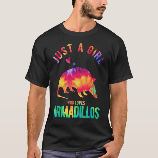 Nur ein Mädchen, das Armadillos Armadillo Liebe T-Shirt (Vorderseite)