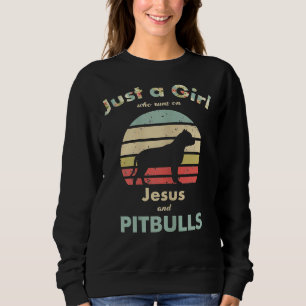 Nur ein Mädchen, das auf Jesus und Pitbullen läuft Sweatshirt