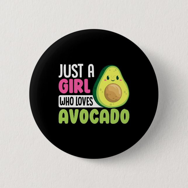 Nur ein Mädchen, das Avocado Lieben Funny Healthfo Button (Vorderseite)